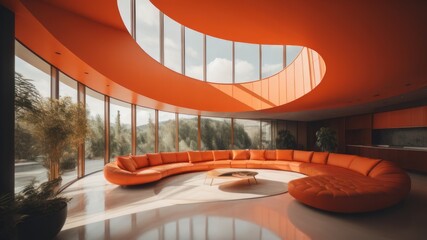 Fototapeta premium orange apartment interior 