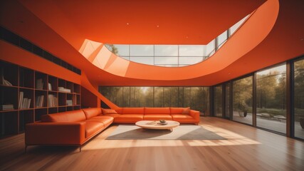  orange apartment interior 