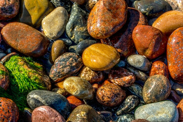 beautiful stones on the beach