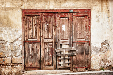 Old wooden door, Antalya old city, Turkey