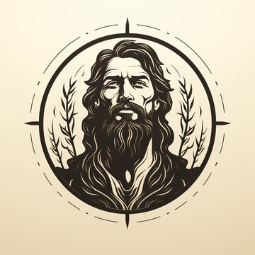 Vector illustration of Jesus Christ, Logo, AI generated