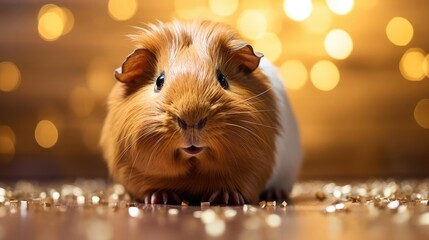 Photo of a guinea pig, close-up - obrazy, fototapety, plakaty