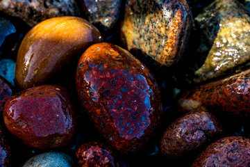 beautiful stones on the beach