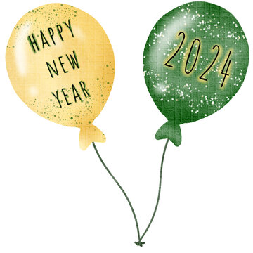 New Year Party 2024 Clipart