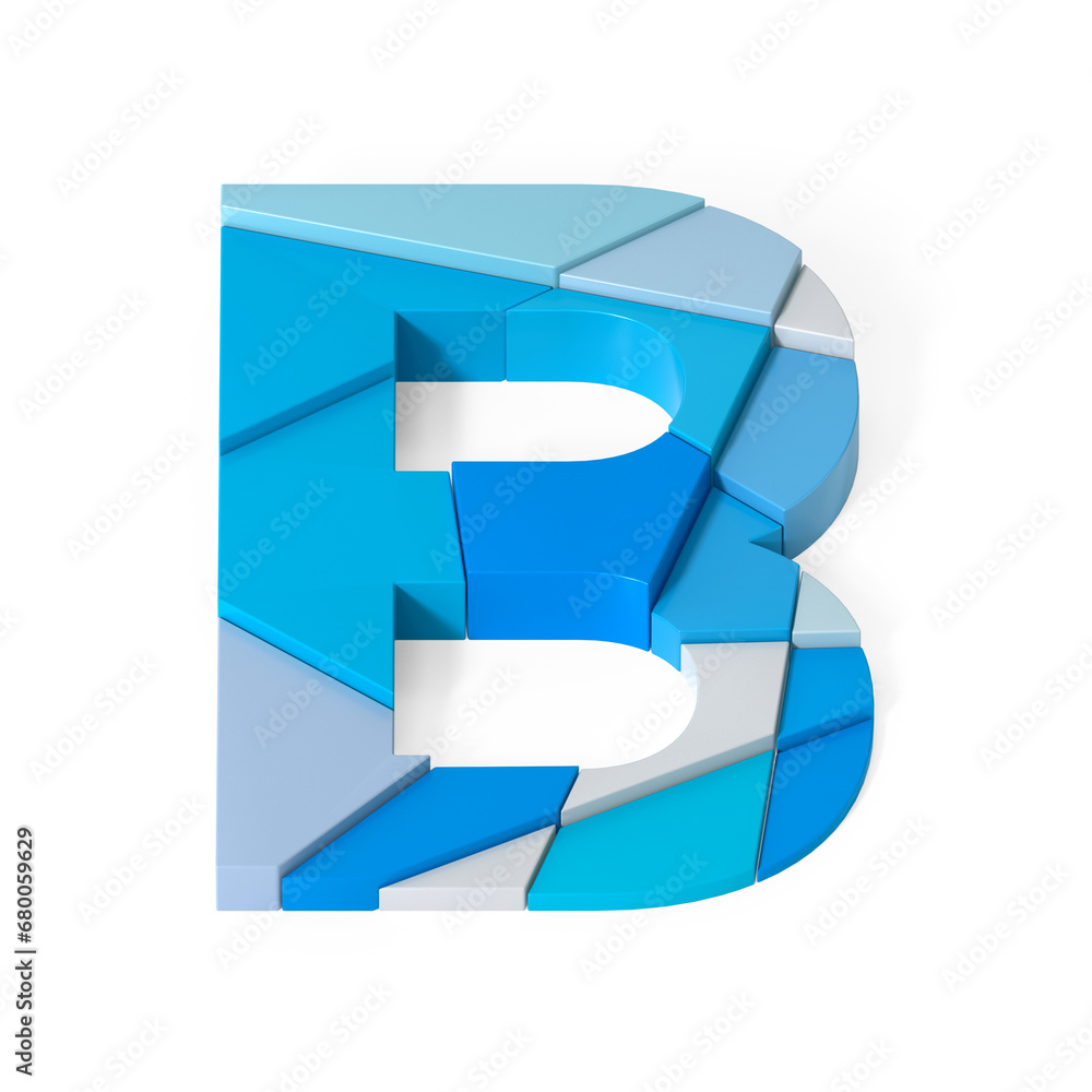 Poster multicolored extruded alphabet 