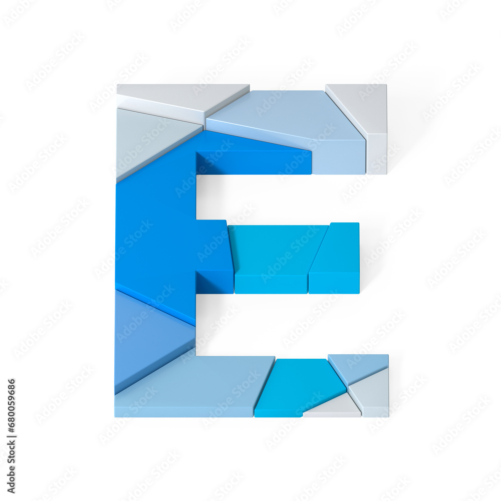 Poster multicolored extruded alphabet 