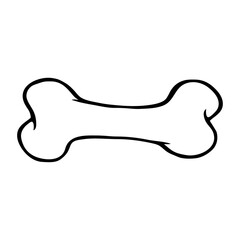Logo lineal de comida para perros. Icono de contorno de hueso para perro - obrazy, fototapety, plakaty