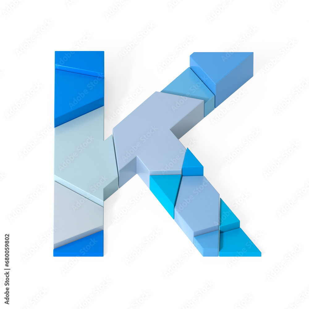 Poster multicolored extruded alphabet 