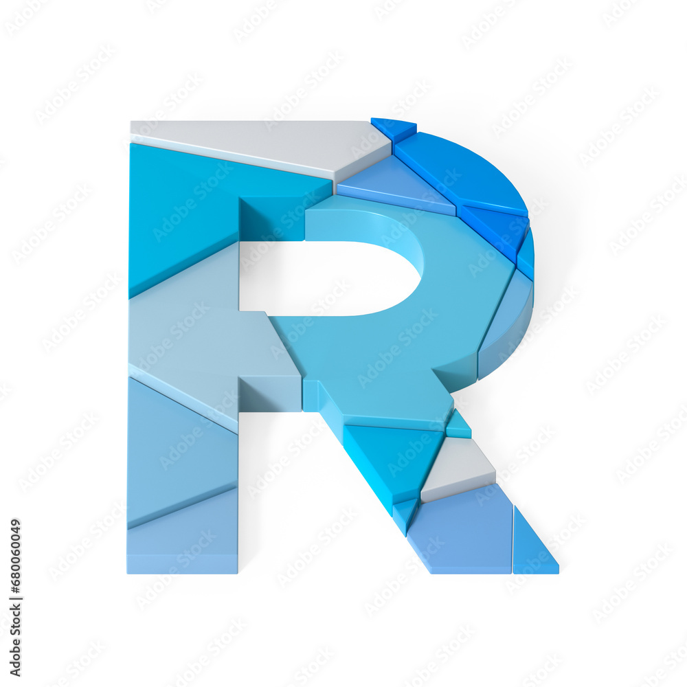 Poster multicolored extruded alphabet 