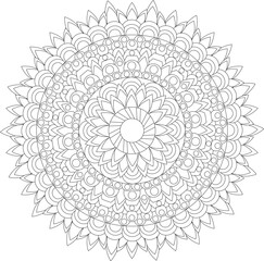 Mandala Intricate Zentangle Adult Coloring Page Floral Pattern