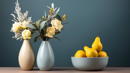 A Photograph Of A Pear-Themed Decorative Vase , Background For Banner, HD