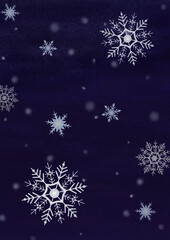 雪の結晶の青い背景のイラスト