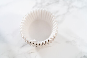 New cupcake liners on the kitchen counter