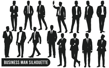 Collection of Businessman Silhouette vector illustration