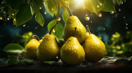 A Painting Portraying A Pear-Themed Garden , Background For Banner, HD