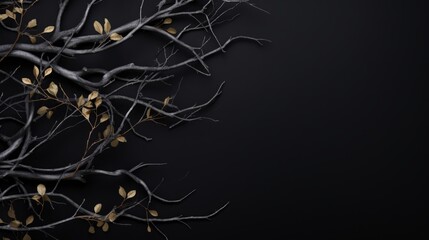 dry branches on a black background.