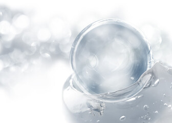 bubble serum drop on water