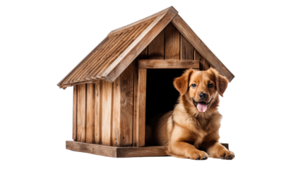 Dog House on White Background Isolated on Transparent or White Background, PNG