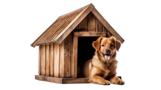 Dog House on White Background Isolated on Transparent or White Background, PNG