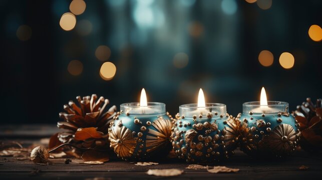 A Photo Of An Advent Wreath With The First Candle , Background For Banner, HD