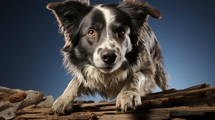 A Joyful Mixed-Breed Dog Jumping Over A Fallen , Background For Banner, HD