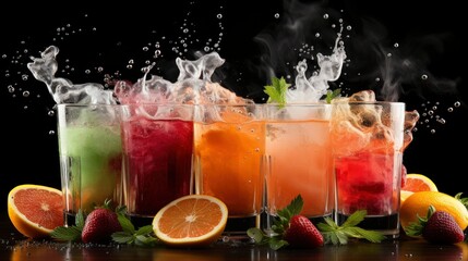 A Mixologist Shaking Up A Bubbly And Fruity Mimosa , Background For Banner, HD