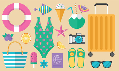 Summer time vector icon foto beach