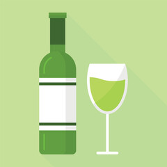 glasse wine bottle vector grafic