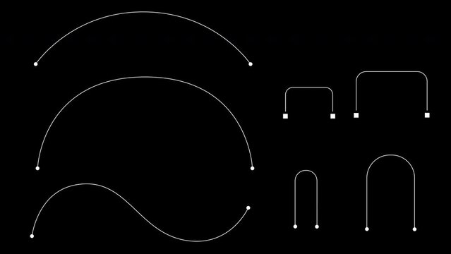 Animated curved lines for text, screen data. HUD elements.