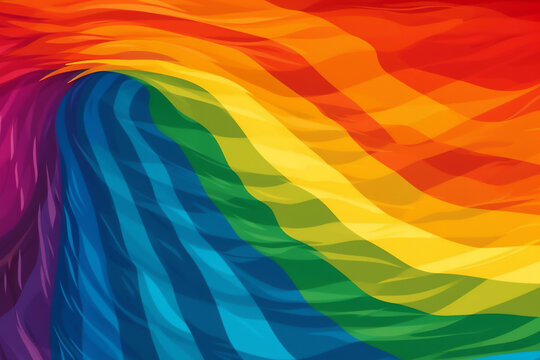 Abstract background colours of the Pride flag, the rainbow symbol of  homosexual gay lesbian bisexual and transgender people known as the LGTB community, Generative AI stock illustration image
