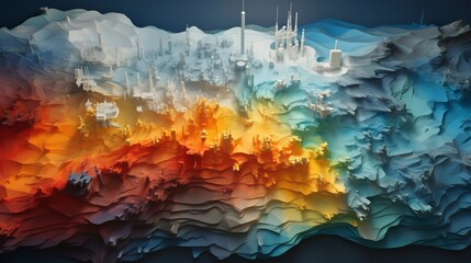Map Symphony: Artistic Weather Map Overlays Painting a 3D Canvas of Atmospheric Elements