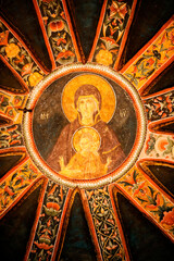 Fototapeta na wymiar The Virgin and the Child, Parecclesion dome, Church of the Holy Saviour in Chora or Kariye Camii, Istanbul, Turkey