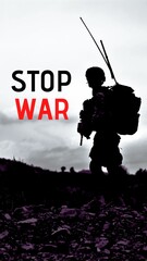 Fototapeta na wymiar Stop war : Harmony Prevails, A Call to End Conflict and Embrace Peace 