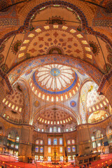 Sultan Ahmed Mosque or Blue Mosque, Main dome, Istanbul, Turkey - obrazy, fototapety, plakaty