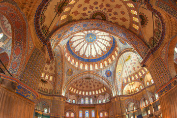 Fototapeta na wymiar Sultan Ahmed Mosque or Blue Mosque, Main dome, Istanbul, Turkey
