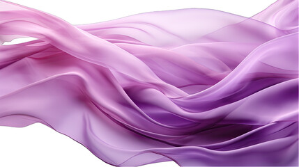 Purple Silk Fabric Dancing in the Air Isolated on Transparent or White Background, PNG