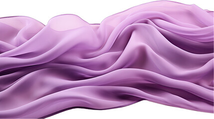 Purple Silk Fabric Dancing in the Air Isolated on Transparent or White Background, PNG