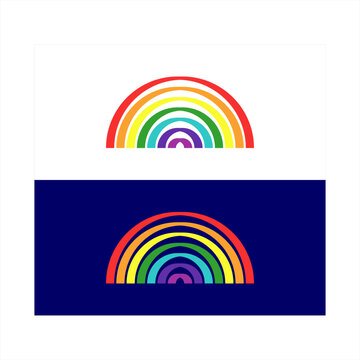 rainbow logo design, vector, symbol, icon, full color, bright, natural, rainy