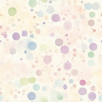 Beautiful polkadot scrapbooking paper with watercolor painting texture in soft tan, seamless pattern