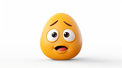 3D rendering Hushed emoji on white isolated background