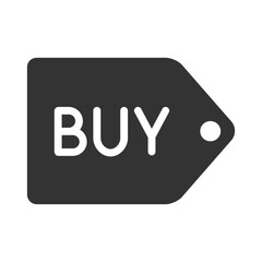 buy vector icon. buy tag button for black friday sales company. glyph icon for web and ui isolated on white background