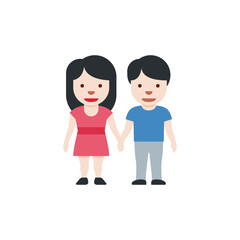 Woman and Man Holding Hands: Light Skin Tone