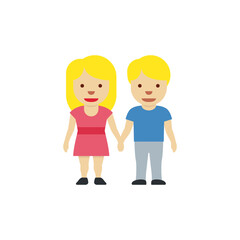Woman and Man Holding Hands: Medium-Light Skin Tone