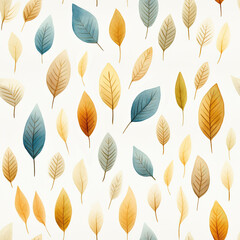 pattern autumn leaves on a white background