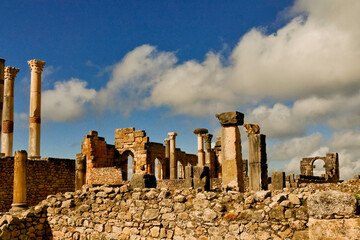 Il sito archelogico dell'antica città romana di Volubilis, nei pressi di Mekness. Marocco