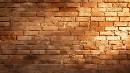 Wall brick background with texture and sun light and copy space