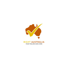 Check mark icon symbols vector and Australia Map logo template.