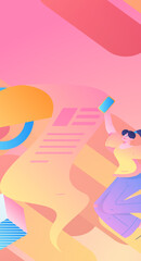 Person interviewing for job flat vector concept operation hand drawn illustration
