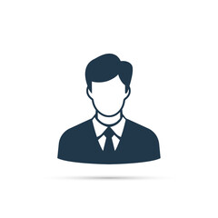 Male icon. User symbol of man in business suit. Vector illustration