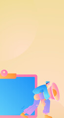 Person interviewing for job flat vector concept operation hand drawn illustration
